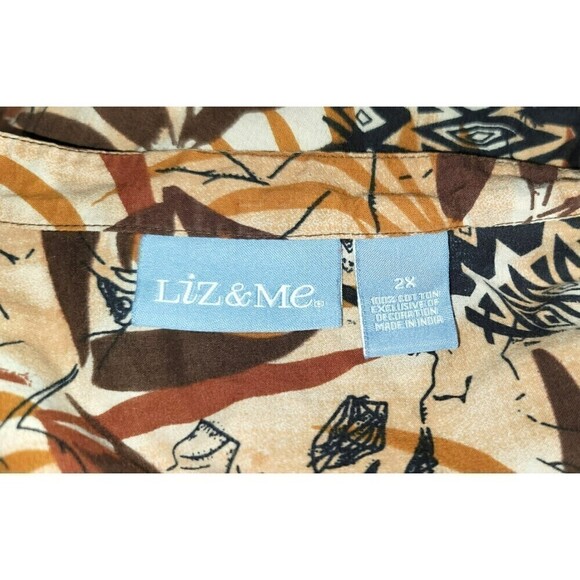 NWOT - Liz & Me Short Sleeve Button Up Blouse - Size 2X - Picture 9 of 10